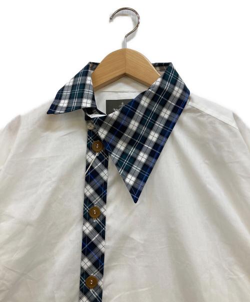 Vivienne Westwood man（ヴィヴィアン ウェストウッド マン）Vivienne Westwood man (ヴィヴィアン ウェストウッド マン) チェックビッグオジークラーシャツ ホワイト サイズ:00 未使用品の古着・服飾アイテム
