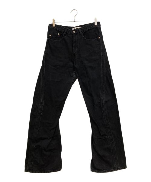 NVRFRGT（ネヴァーフォーゲット）NVRFRGT (ネヴァーフォーゲット) 3D TWISTED JEANS ブラック サイズ:2の古着・服飾アイテム