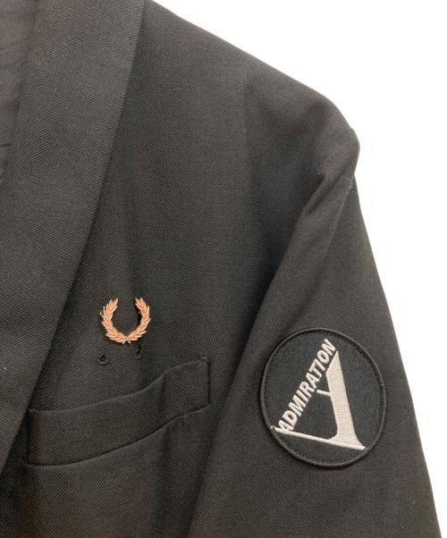FRED PERRY（フレッドペリー）FRED PERRY (フレッドペリー) RAF SIMONS (ラフシモンズ) Shawl Collar Blazer ブラック サイズ:Mの古着・服飾アイテム