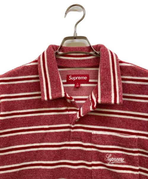 SUPREME（シュプリーム）SUPREME (シュプリーム) Stripe Terry S/S Polo レッド×ホワイト サイズ:Sの古着・服飾アイテム