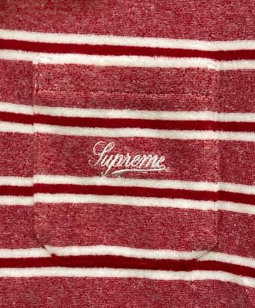 SUPREME（シュプリーム）SUPREME (シュプリーム) Stripe Terry S/S Polo レッド×ホワイト サイズ:Sの古着・服飾アイテム
