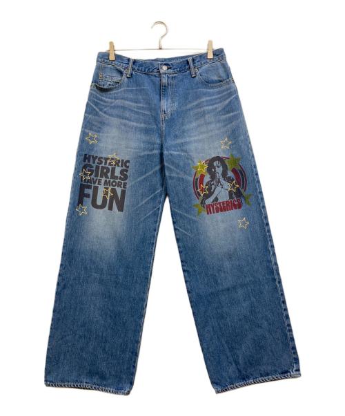 Hysteric Glamour（ヒステリックグラマー）Hysteric Glamour (ヒステリックグラマー) WOMAN BANANA ワイドデニムパンツ インディゴ サイズ:28の古着・服飾アイテム