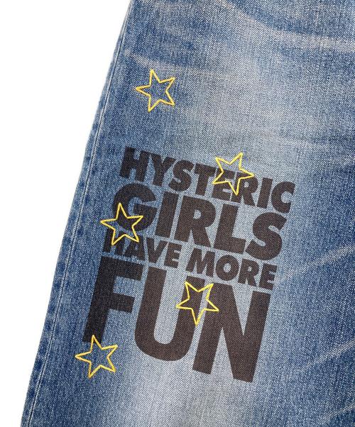 Hysteric Glamour（ヒステリックグラマー）Hysteric Glamour (ヒステリックグラマー) WOMAN BANANA ワイドデニムパンツ インディゴ サイズ:28の古着・服飾アイテム