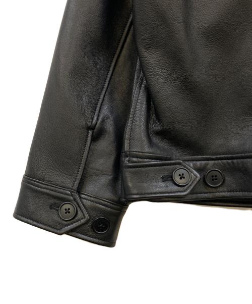 BEAMS（ビームス）BEAMS (ビームス) レザー ジップブルゾン ブラック サイズ:XLの古着・服飾アイテム