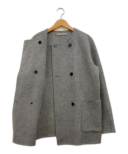 theory luxe（セオリーリュクス）theory luxe (セオリーリュクス) NEW MOTION CASPIA ラグランスリーブノーカラーショートコート グレー サイズ:38の古着・服飾アイテム