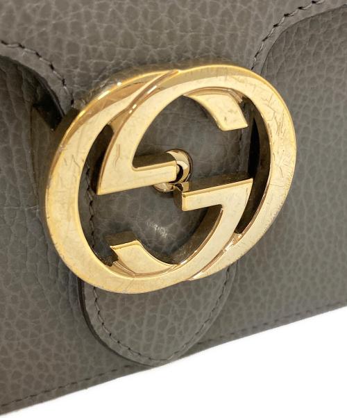 GUCCI（グッチ）GUCCI (グッチ) インターロッキングG チェーンショルダーバッグ グレーの古着・服飾アイテム