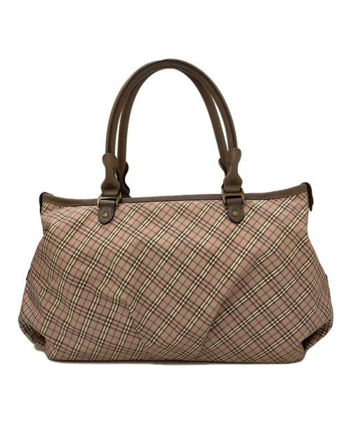BURBERRY BLUE LABEL（バーバリーロンドンブルーレーベル）BURBERRY BLUE LABEL (バーバリーロンドンブルーレーベル) チェック柄ホースロゴトートバッグ ピンクの古着・服飾アイテム