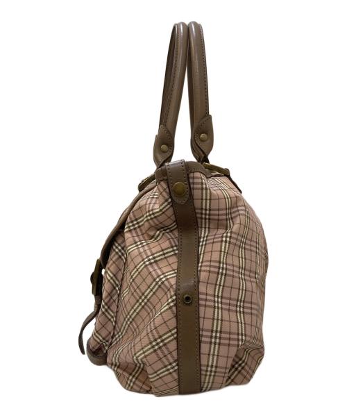 BURBERRY BLUE LABEL（バーバリーロンドンブルーレーベル）BURBERRY BLUE LABEL (バーバリーロンドンブルーレーベル) チェック柄ホースロゴトートバッグ ピンクの古着・服飾アイテム