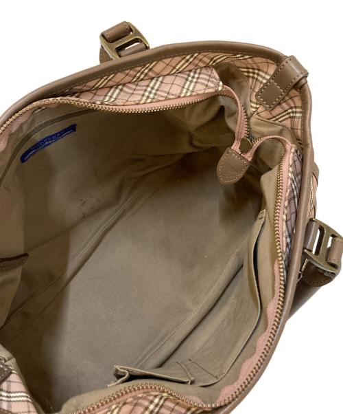 BURBERRY BLUE LABEL（バーバリーロンドンブルーレーベル）BURBERRY BLUE LABEL (バーバリーロンドンブルーレーベル) チェック柄ホースロゴトートバッグ ピンクの古着・服飾アイテム