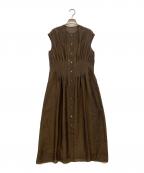 TOMORROW LAND collectionトゥモローランドコレクション）の古着「シアーオーガンジー ウエストタックワンピース」｜ブラウン