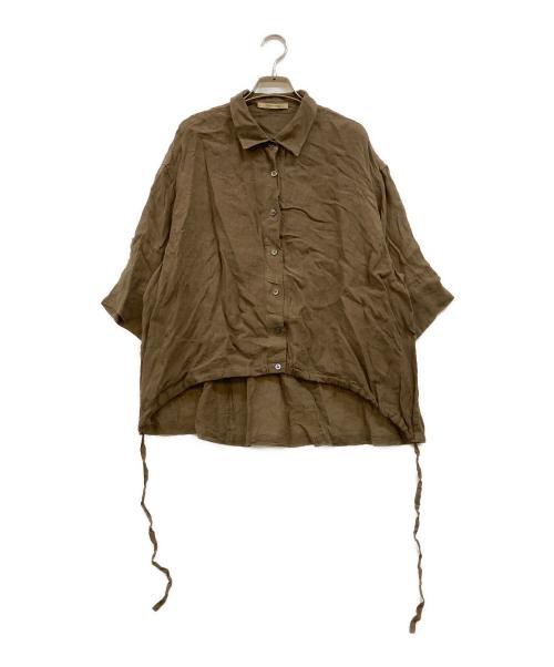 Curensology（カレンソロジー）Curensology (カレンソロジー) リネンドロストシャツ ブラウン サイズ:Fの古着・服飾アイテム