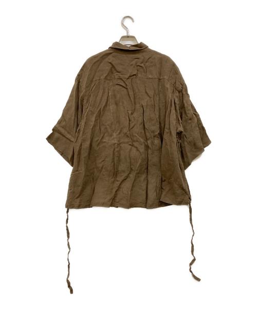 Curensology（カレンソロジー）Curensology (カレンソロジー) リネンドロストシャツ ブラウン サイズ:Fの古着・服飾アイテム