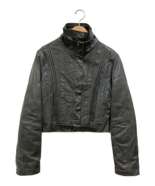 SPORT MAX（スポーツマックス）SPORT MAX (スポーツマックス) レザージャケット ブラック サイズ:42の古着・服飾アイテム