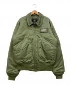 ALPHAアルファ）の古着「MA-1ジャケット」｜グリーン
