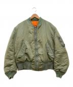 ALPHAアルファ）の古着「00's MA-1ジャケット」｜オリーブ×オレンジ