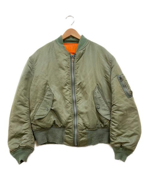 ALPHA（アルファ）ALPHA (アルファ) 00's MA-1ジャケット オリーブ×オレンジ サイズ:Mの古着・服飾アイテム