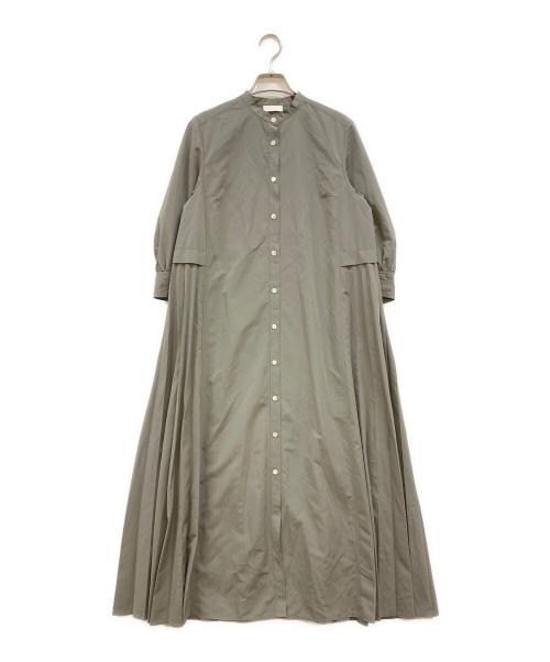 BALLSEY（ボールジィ）BALLSEY (ボールジィ) スパンブロード バックプリーツシャツワンピース グレー サイズ:36の古着・服飾アイテム