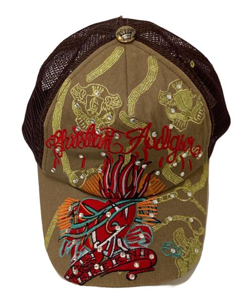 CHRISTIAN AUDIGIER（クリスチャンオードジェー）CHRISTIAN AUDIGIER (クリスチャンオードジェー) タトゥーモチーフ メッシュキャップ ブラウンの古着・服飾アイテム