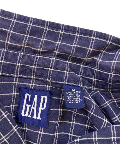 OLD GAP（オールドギャップ）OLD GAP (オールドギャップ) 90's 香港製 コットンチェックシャツ ネイビー サイズ:Mの古着・服飾アイテム