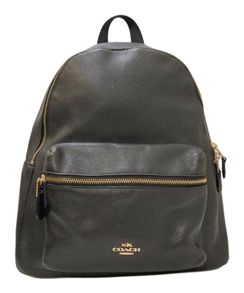 COACH（コーチ）COACH (コーチ) チャーリー ペブルドレザー バックパック ブラックの古着・服飾アイテム