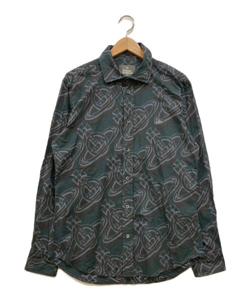 Vivienne Westwood man（ヴィヴィアン ウェストウッド マン）Vivienne Westwood man (ヴィヴィアン ウェストウッド マン) オーブ総柄シャツ グリーン サイズ:50の古着・服飾アイテム