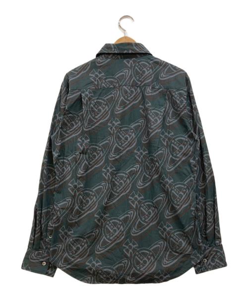 Vivienne Westwood man（ヴィヴィアン ウェストウッド マン）Vivienne Westwood man (ヴィヴィアン ウェストウッド マン) オーブ総柄シャツ グリーン サイズ:50の古着・服飾アイテム