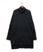 GROUND Yグラウンドワイ）の古着「Right Button Attached Hem Stepped Turtle Long Sleeve」｜ブラック