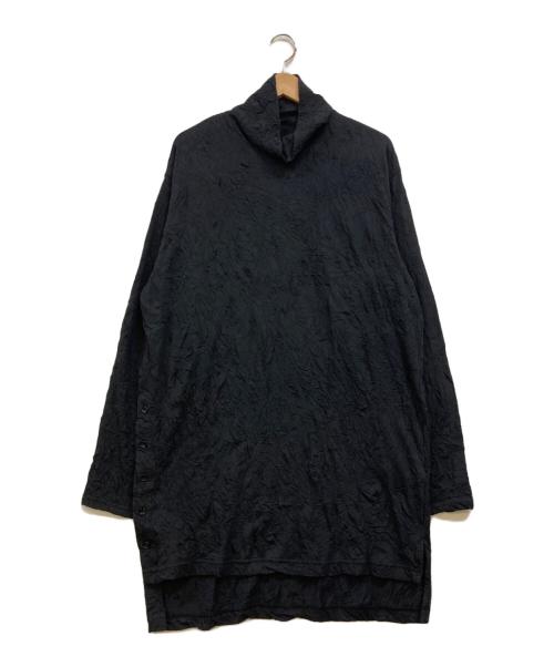 GROUND Y（グラウンドワイ）GROUND Y (グラウンドワイ) Right Button Attached Hem Stepped Turtle Long Sleeve ブラック サイズ:3の古着・服飾アイテム