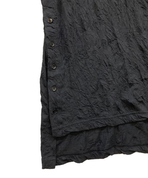 GROUND Y（グラウンドワイ）GROUND Y (グラウンドワイ) Right Button Attached Hem Stepped Turtle Long Sleeve ブラック サイズ:3の古着・服飾アイテム