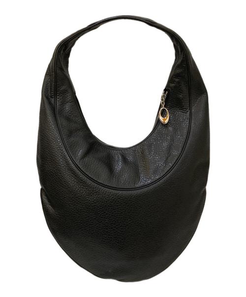 BVLGARI（ブルガリ）BVLGARI (ブルガリ) PAEGEI シボレザー ハーフムーンワンショルダーバッグ ブラックの古着・服飾アイテム