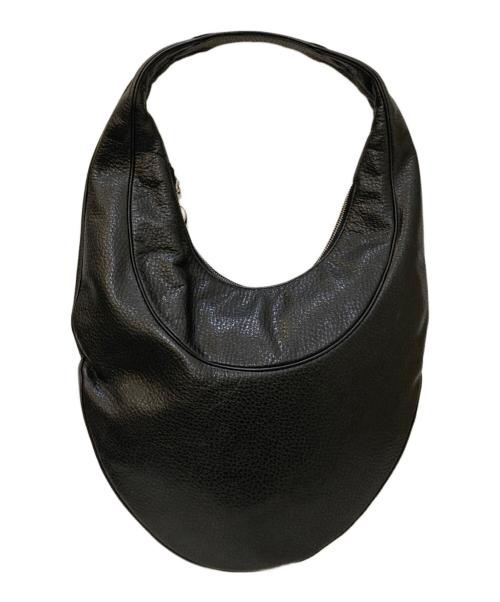BVLGARI（ブルガリ）BVLGARI (ブルガリ) PAEGEI シボレザー ハーフムーンワンショルダーバッグ ブラックの古着・服飾アイテム