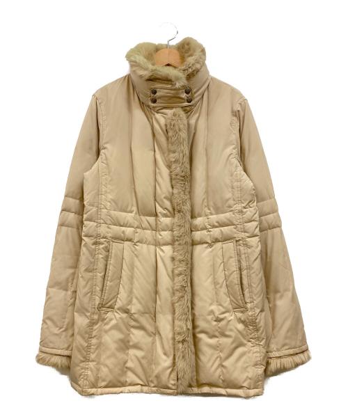 BURBERRY LONDON（バーバリーロンドン）BURBERRY LONDON (バーバリーロンドン) ラビットファー付ダウンジャケット ベージュ サイズ:38の古着・服飾アイテム