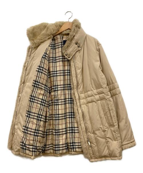 BURBERRY LONDON（バーバリーロンドン）BURBERRY LONDON (バーバリーロンドン) ラビットファー付ダウンジャケット ベージュ サイズ:38の古着・服飾アイテム