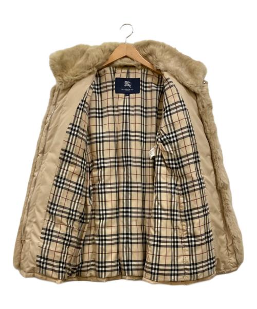 BURBERRY LONDON（バーバリーロンドン）BURBERRY LONDON (バーバリーロンドン) ラビットファー付ダウンジャケット ベージュ サイズ:38の古着・服飾アイテム