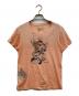 Ed Hardy（エド ハーディー）の古着「タトゥーモチーフ ラインストーン Tシャツ」｜ピンク