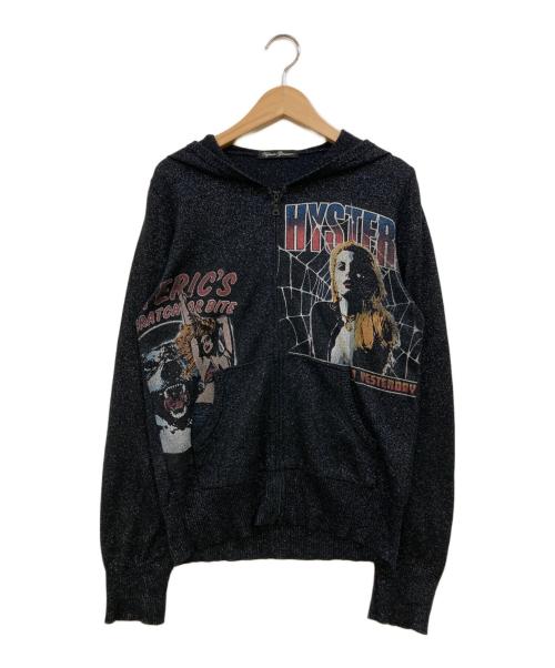 Hysteric Glamour（ヒステリックグラマー）Hysteric Glamour (ヒステリックグラマー) ヒスガールプリント ラメジップアップパーカー ブラック サイズ:Freeの古着・服飾アイテム