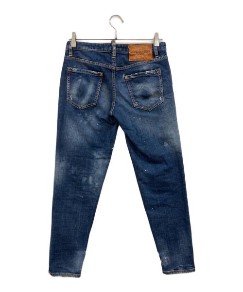 DSQUARED2（ディースクエアード）DSQUARED2 (ディースクエアード) ダメージ加工デニムパンツ インディゴ サイズ:36の古着・服飾アイテム