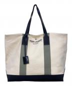 Saint Laurent Parisサンローランパリ）の古着「BEACH TOTE CANVAS BAG」｜ブラック×ベージュ
