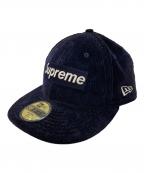 SUPREME×New Eraシュプリーム×ニューエラ）の古着「ボックスロゴ コーデュロイ 6パネルキャップ」｜ネイビー