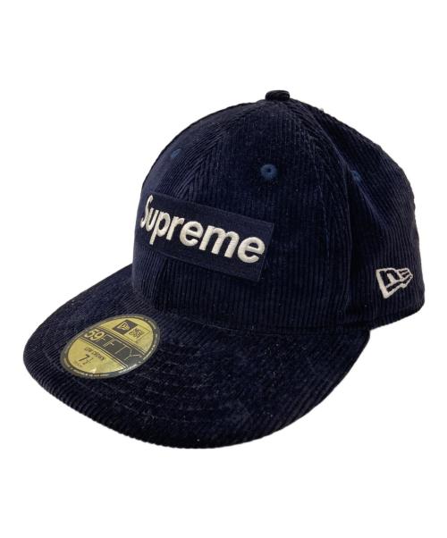 SUPREME（シュプリーム）SUPREME (シュプリーム) New Era (ニューエラ) ボックスロゴ コーデュロイ 6パネルキャップ ネイビー サイズ:7 1/2(59.6cm)の古着・服飾アイテム