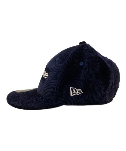 SUPREME（シュプリーム）SUPREME (シュプリーム) New Era (ニューエラ) ボックスロゴ コーデュロイ 6パネルキャップ ネイビー サイズ:7 1/2(59.6cm)の古着・服飾アイテム
