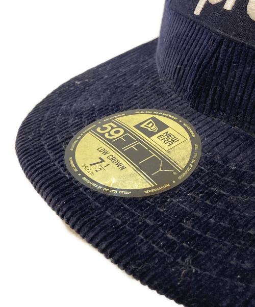 SUPREME（シュプリーム）SUPREME (シュプリーム) New Era (ニューエラ) ボックスロゴ コーデュロイ 6パネルキャップ ネイビー サイズ:7 1/2(59.6cm)の古着・服飾アイテム