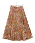 DRAWER (ドゥロワー) ペイズリー タックスカート オレンジ×ピンク サイズ:38：9000円
