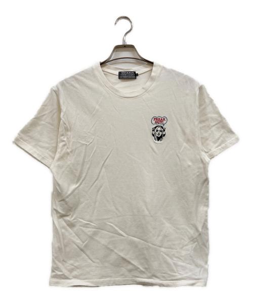 Hysteric Glamour（ヒステリックグラマー）Hysteric Glamour (ヒステリックグラマー) FREAK OUT刺繍 Tシャツ ホワイト サイズ:Ｌの古着・服飾アイテム