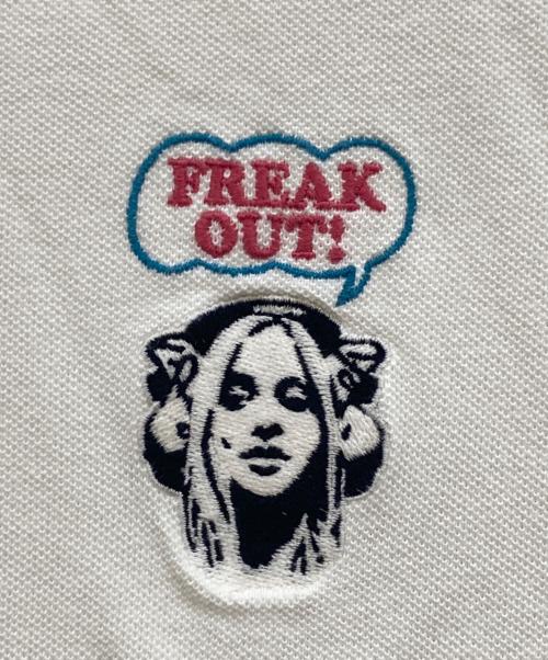 Hysteric Glamour（ヒステリックグラマー）Hysteric Glamour (ヒステリックグラマー) FREAK OUT刺繍 Tシャツ ホワイト サイズ:Ｌの古着・服飾アイテム