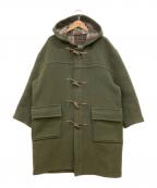 Burberry'sバーバリー）の古着「裏地チェック メルトンダッフルコート」｜オリーブ