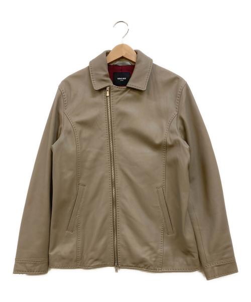 MEN'S BIGI（メンズビギ）MEN'S BIGI (メンズビギ) ラムレザークロームタンニングセミダブルライダース ブラウン サイズ:03の古着・服飾アイテム