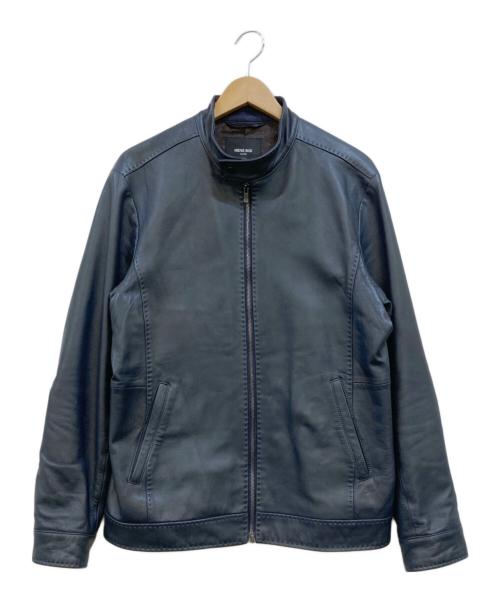 MEN'S BIGI（メンズビギ）MEN'S BIGI (メンズビギ) ラムレザークロームタンニングジャケット ネイビー サイズ:03の古着・服飾アイテム