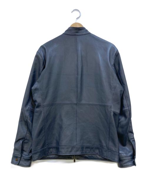 MEN'S BIGI（メンズビギ）MEN'S BIGI (メンズビギ) ラムレザークロームタンニングジャケット ネイビー サイズ:03の古着・服飾アイテム