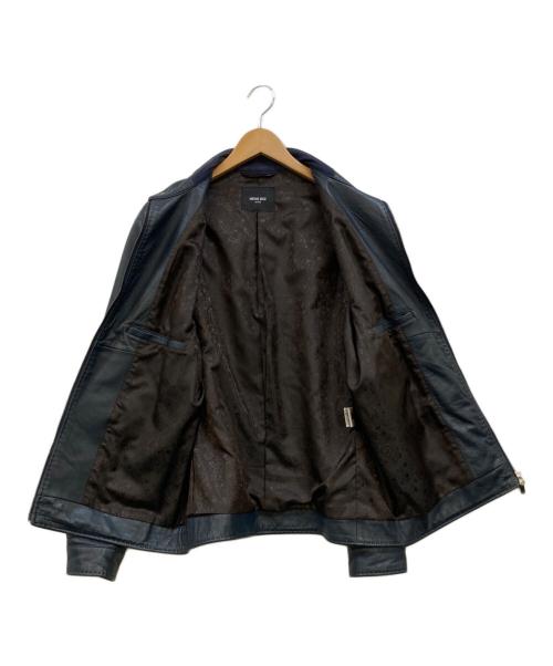 MEN'S BIGI（メンズビギ）MEN'S BIGI (メンズビギ) ラムレザークロームタンニングジャケット ネイビー サイズ:03の古着・服飾アイテム